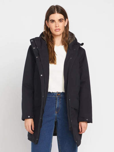 Picture of Women's Somestone 10K Parka Hooded Jacket Black Volcom